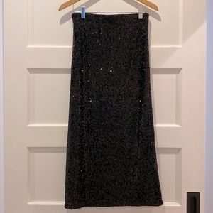 BB Dakota Black Sequin MIDI skirt